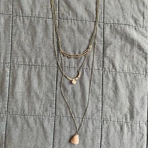 American Eagle 3 Strand Necklace with Pink Gemstones